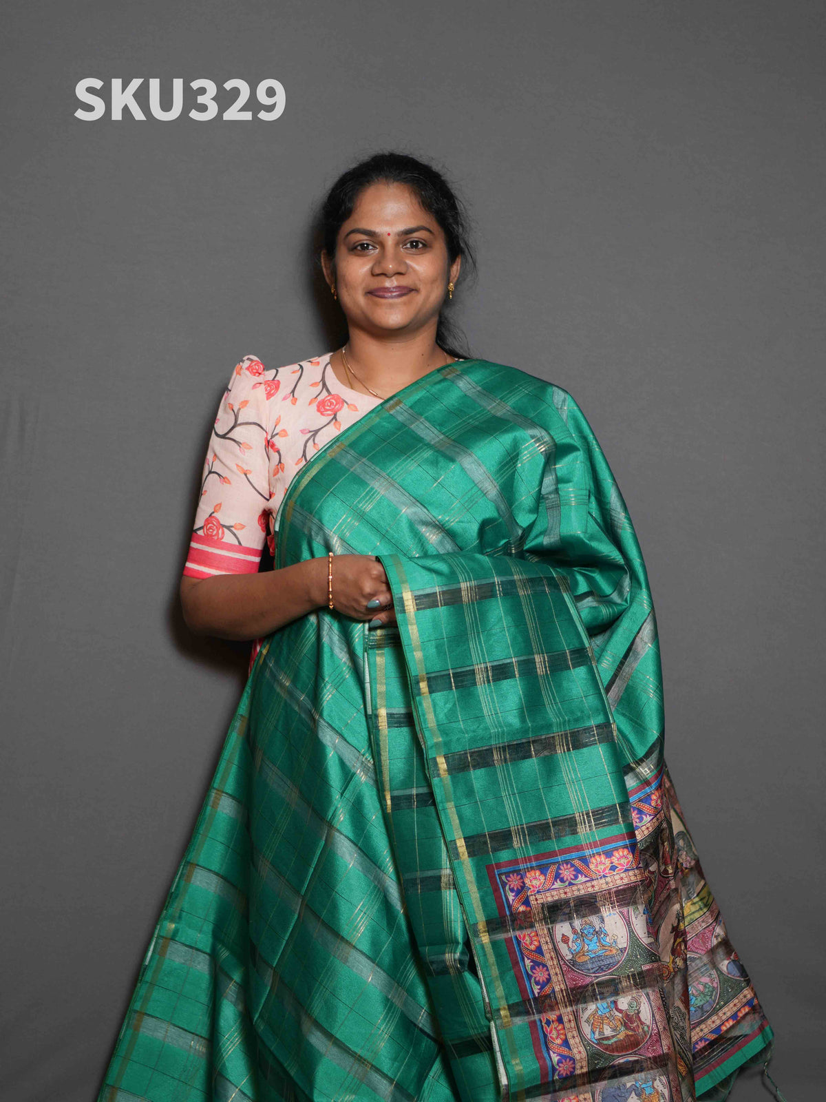 Organza Checks Sarees Classic Grid / SKU329 – 1