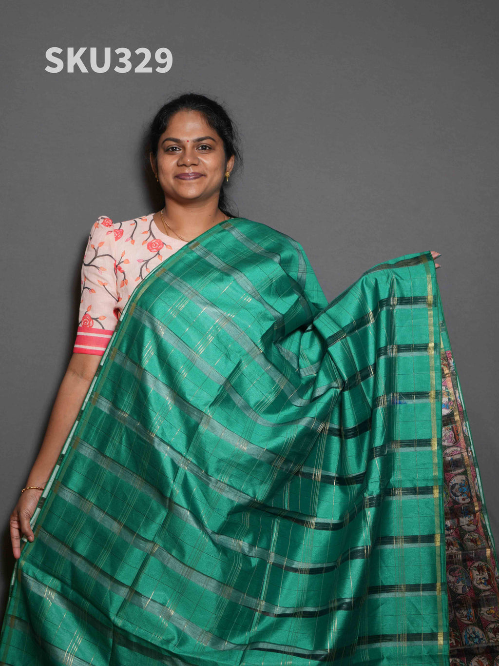 Organza Checks Sarees Classic Grid / SKU329 – 1