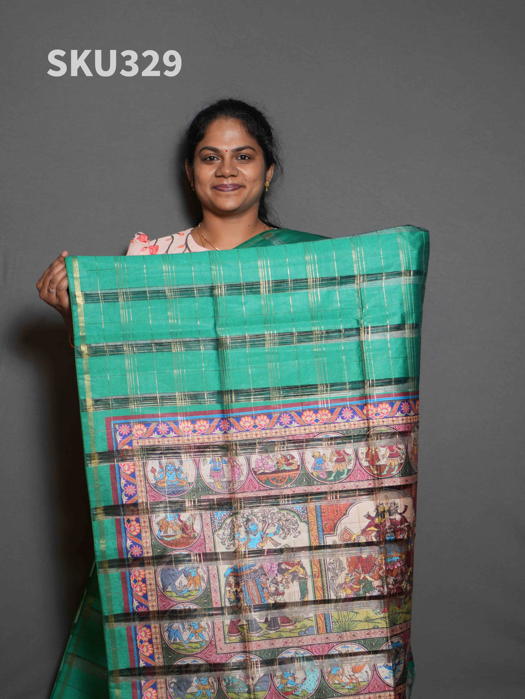 Organza Checks Sarees Classic Grid / SKU329 – 1