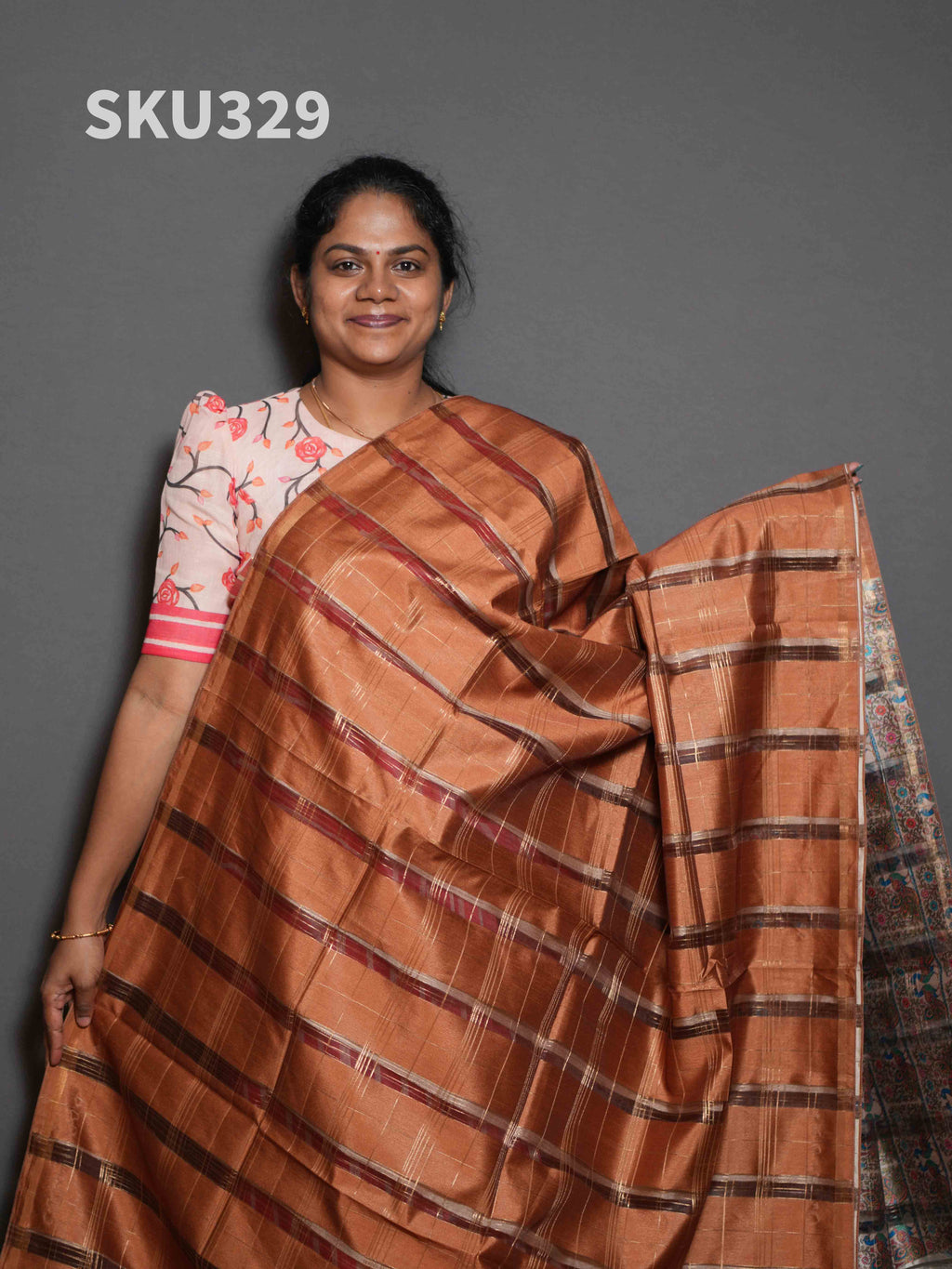 Organza Checks Sarees Timeless Pattern / SKU329 – 3