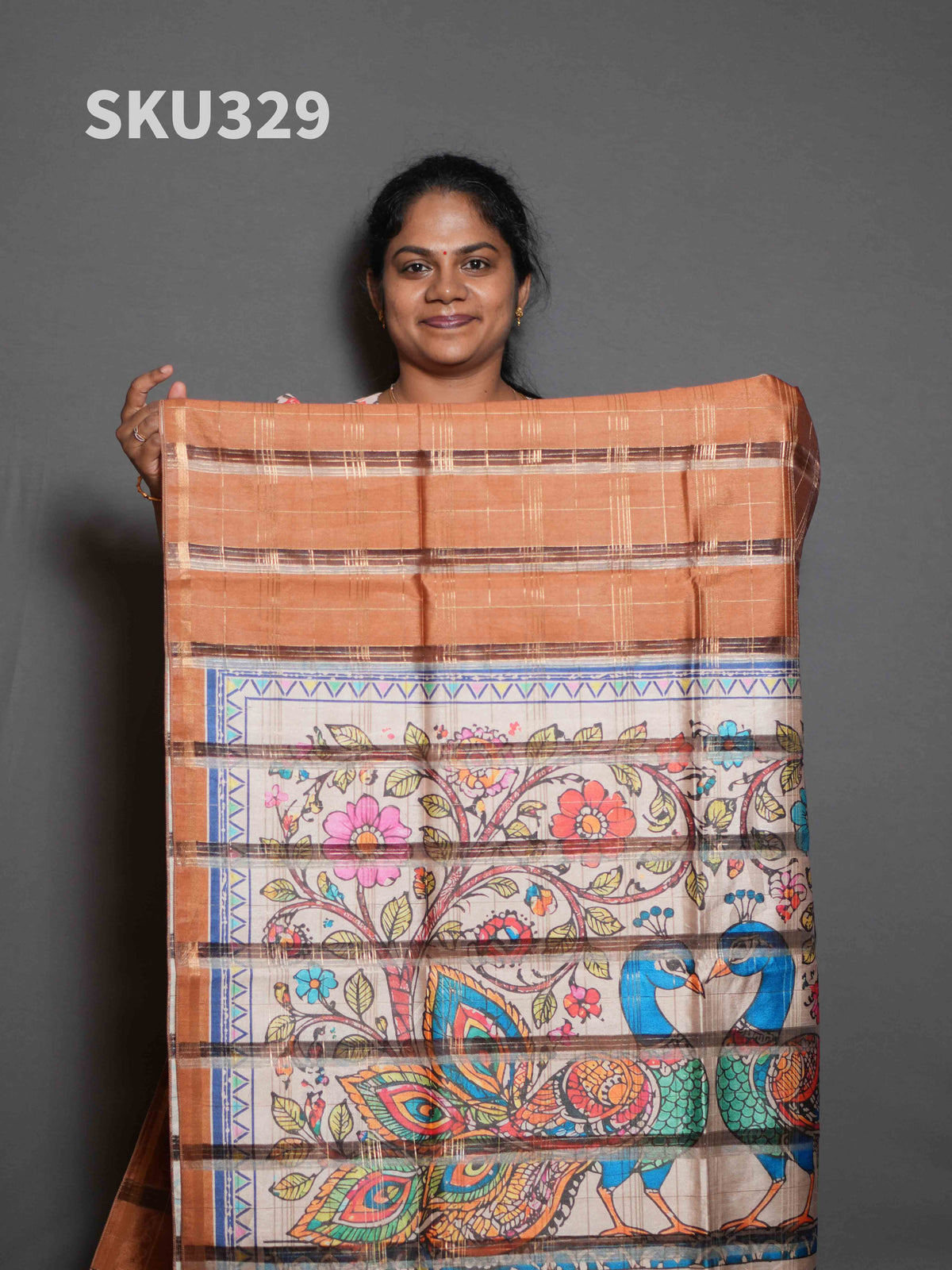 Organza Checks Sarees Timeless Pattern / SKU329 – 3
