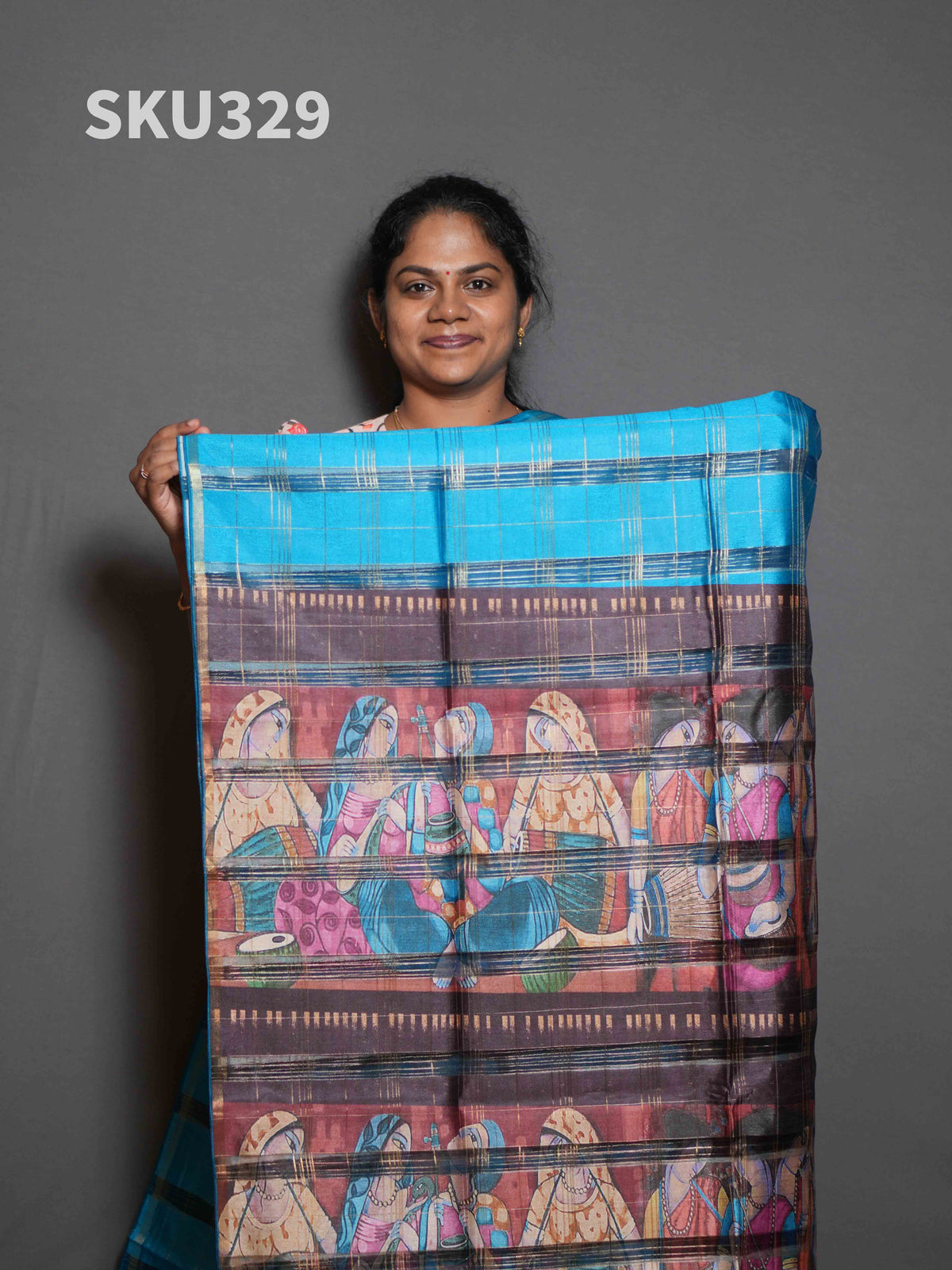 Organza Checks Sarees Refined Texture / SKU329 – 4