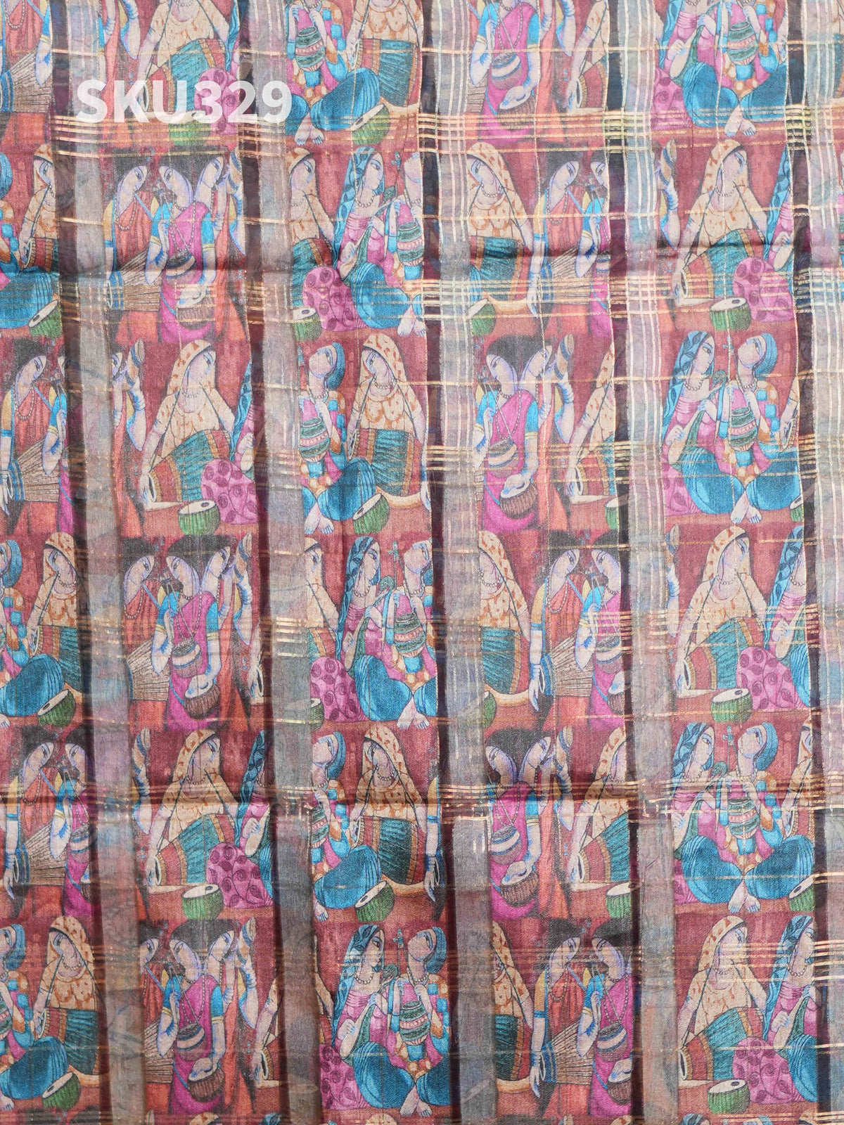 Organza Checks Sarees Refined Texture / SKU329 – 4