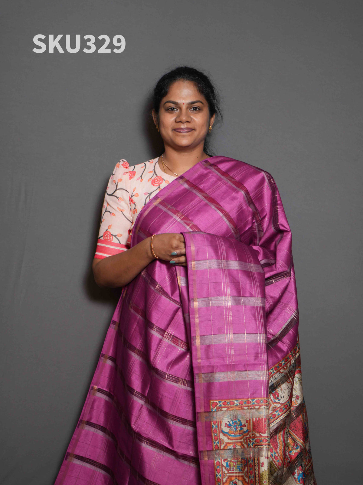Organza Checks Sarees Signature Style / SKU329 – 5