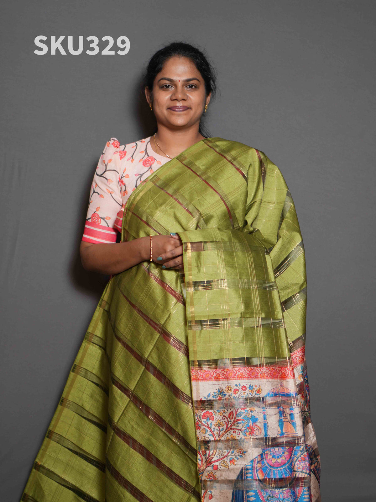 Organza Checks Sarees Subtle Charm / SKU329 – 6