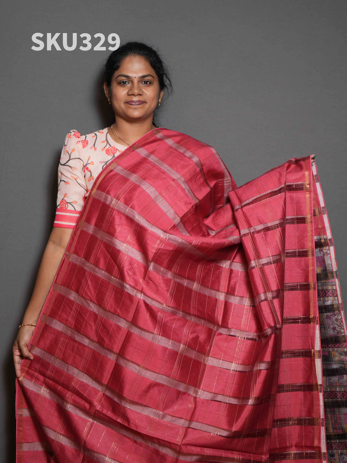Organza Checks Sarees Festive Beauty / SKU329 – 8
