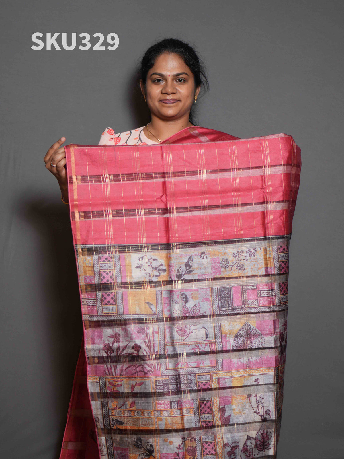Organza Checks Sarees Festive Beauty / SKU329 – 8