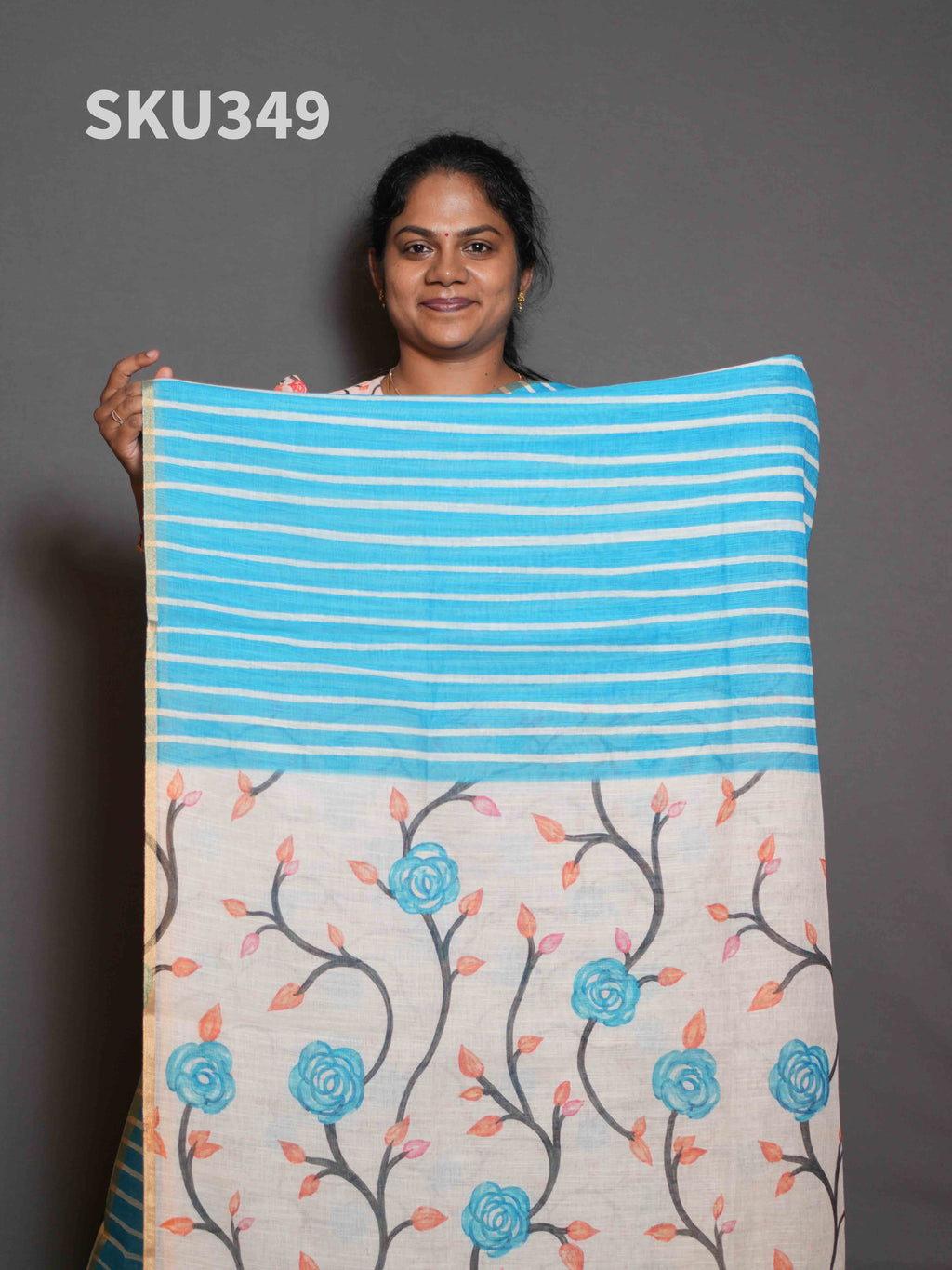 Linen Cotton Sarees Timeless Beauty / SKU349 – 3