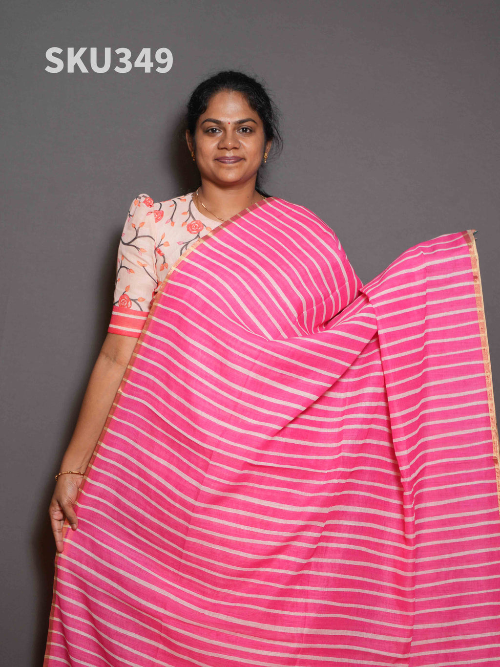 Linen Cotton Sarees Signature Style / SKU349 – 8