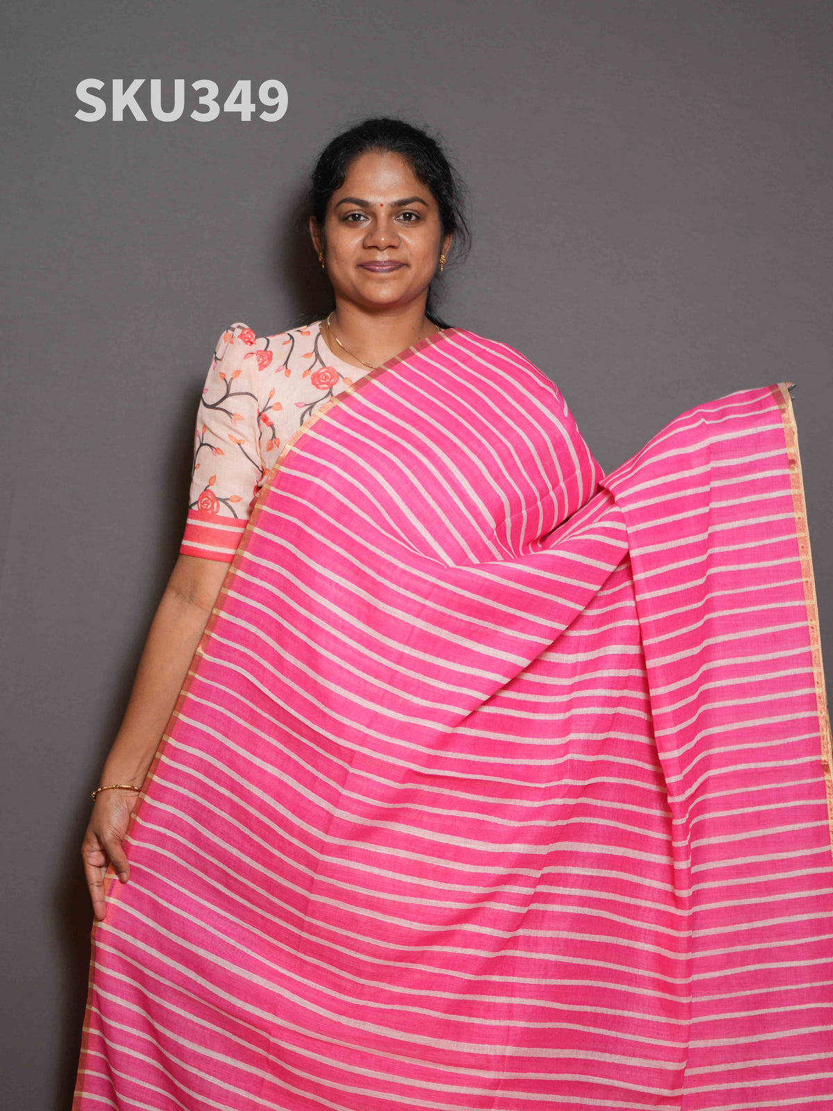 Linen Cotton Sarees Signature Style / SKU349 – 8