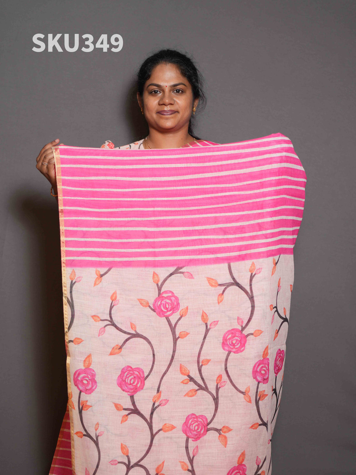 Linen Cotton Sarees Signature Style / SKU349 – 8