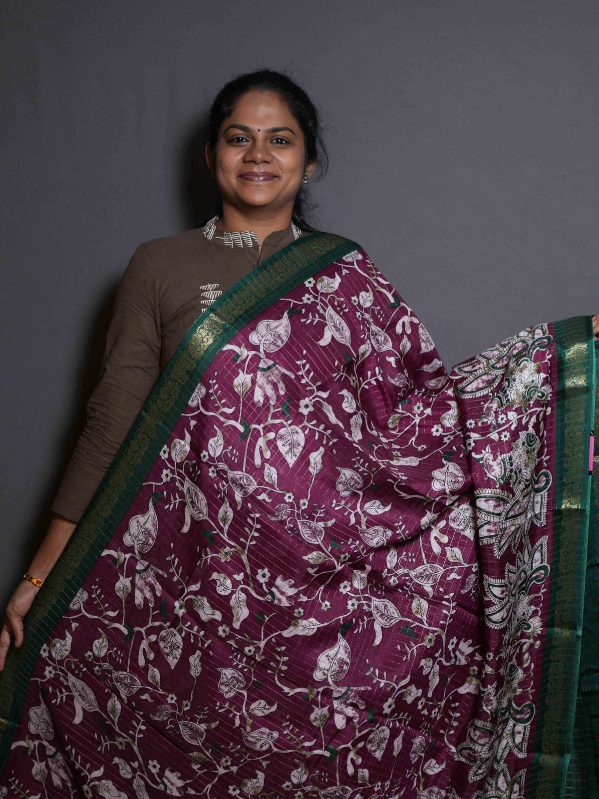 Viscose Zari Checks Sarees Classic Weave / SKU319 – 1