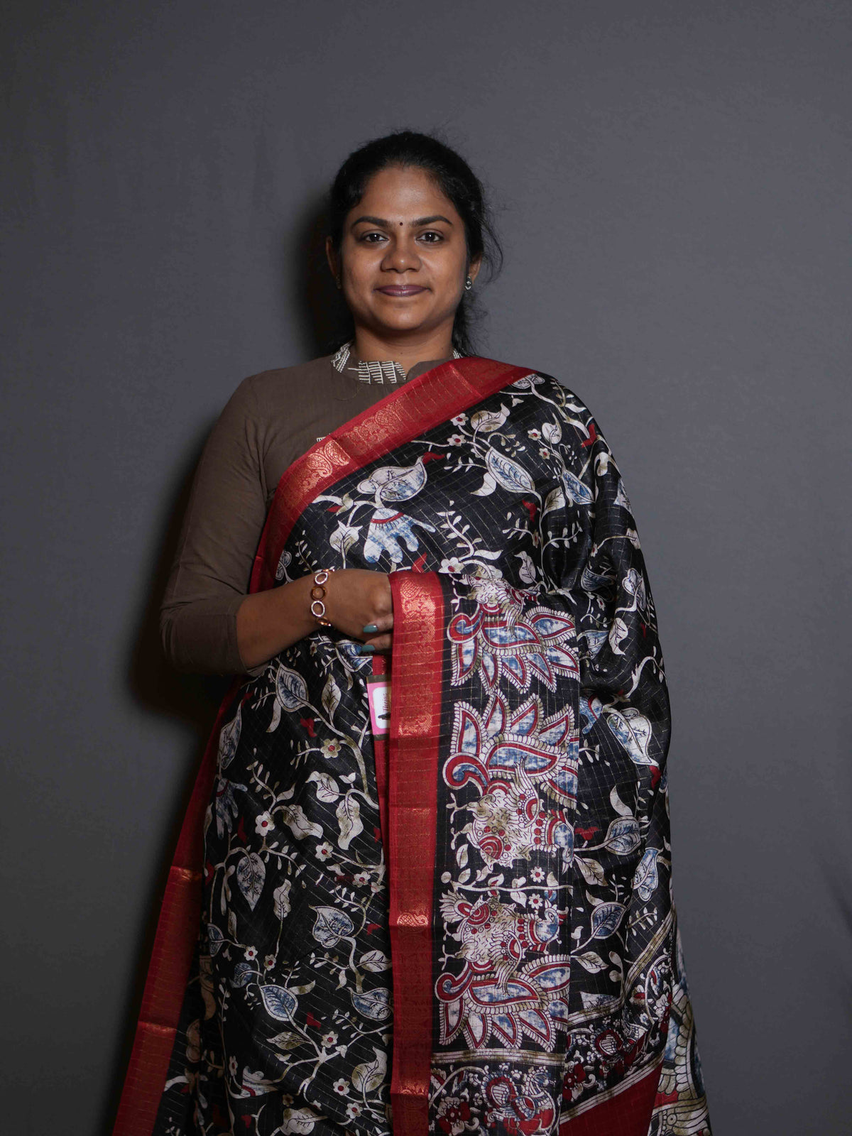 Viscose Zari Checks Sarees Graceful Grid / SKU319 – 2
