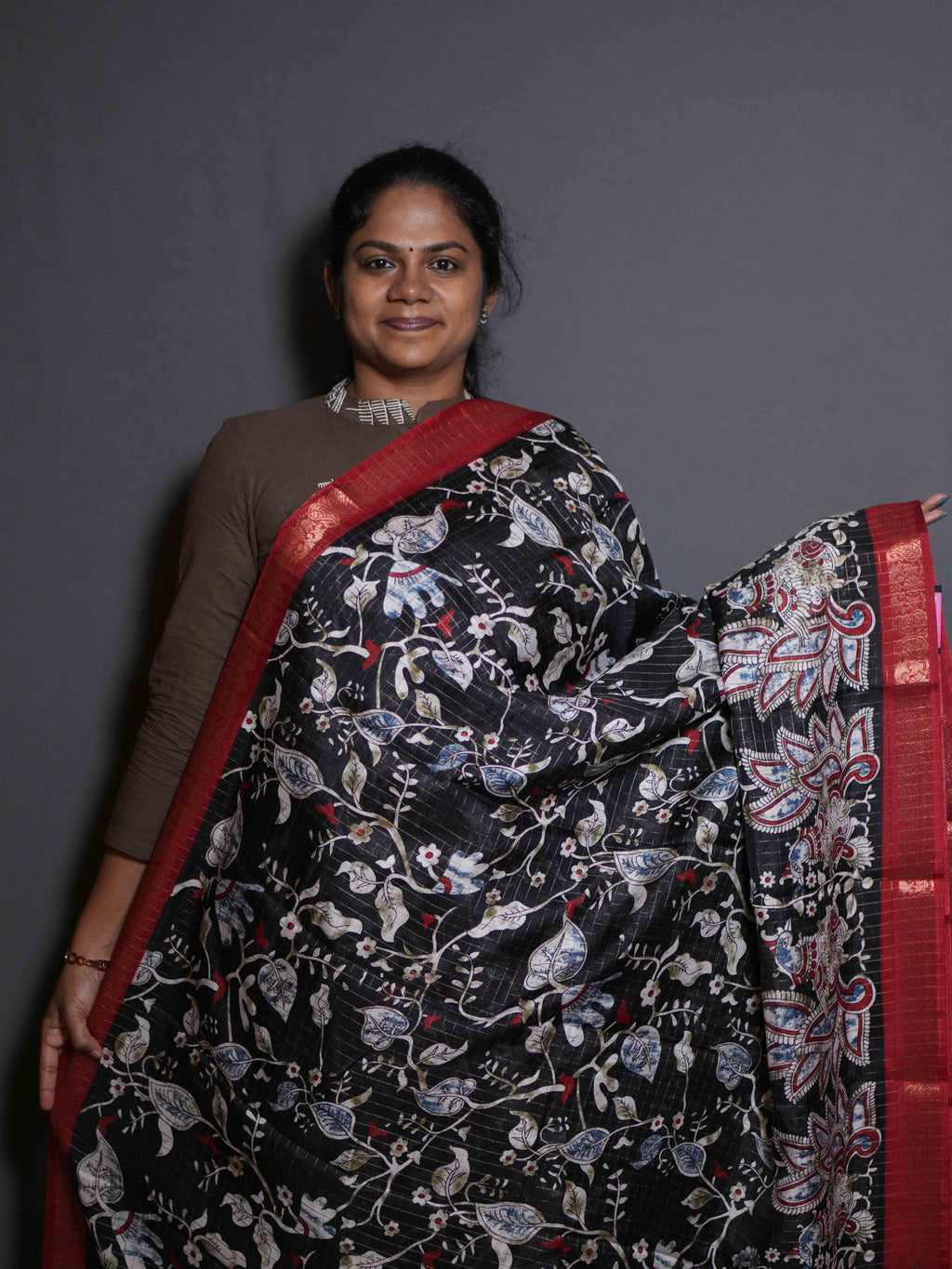 Viscose Zari Checks Sarees Graceful Grid / SKU319 – 2