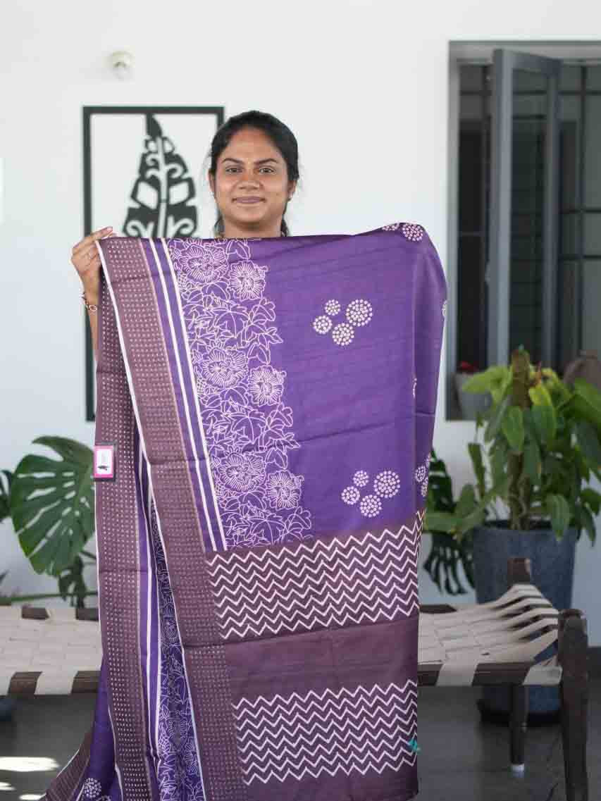 Printed Semi Tussar Sarees Elegant Patterns / SKU287 – 4