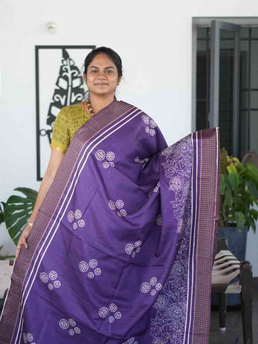 Printed Semi Tussar Sarees Elegant Patterns / SKU287 – 4