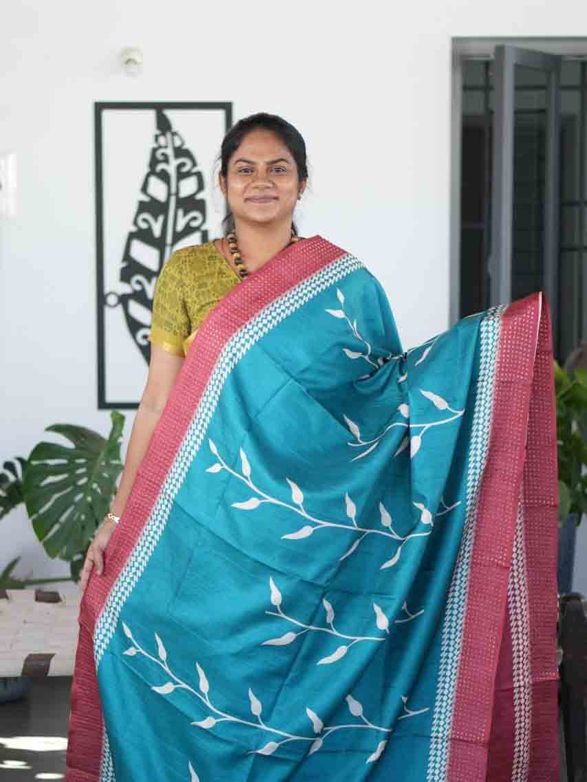 Printed Semi Tussar Sarees Artistic Charm / SKU287 – 5