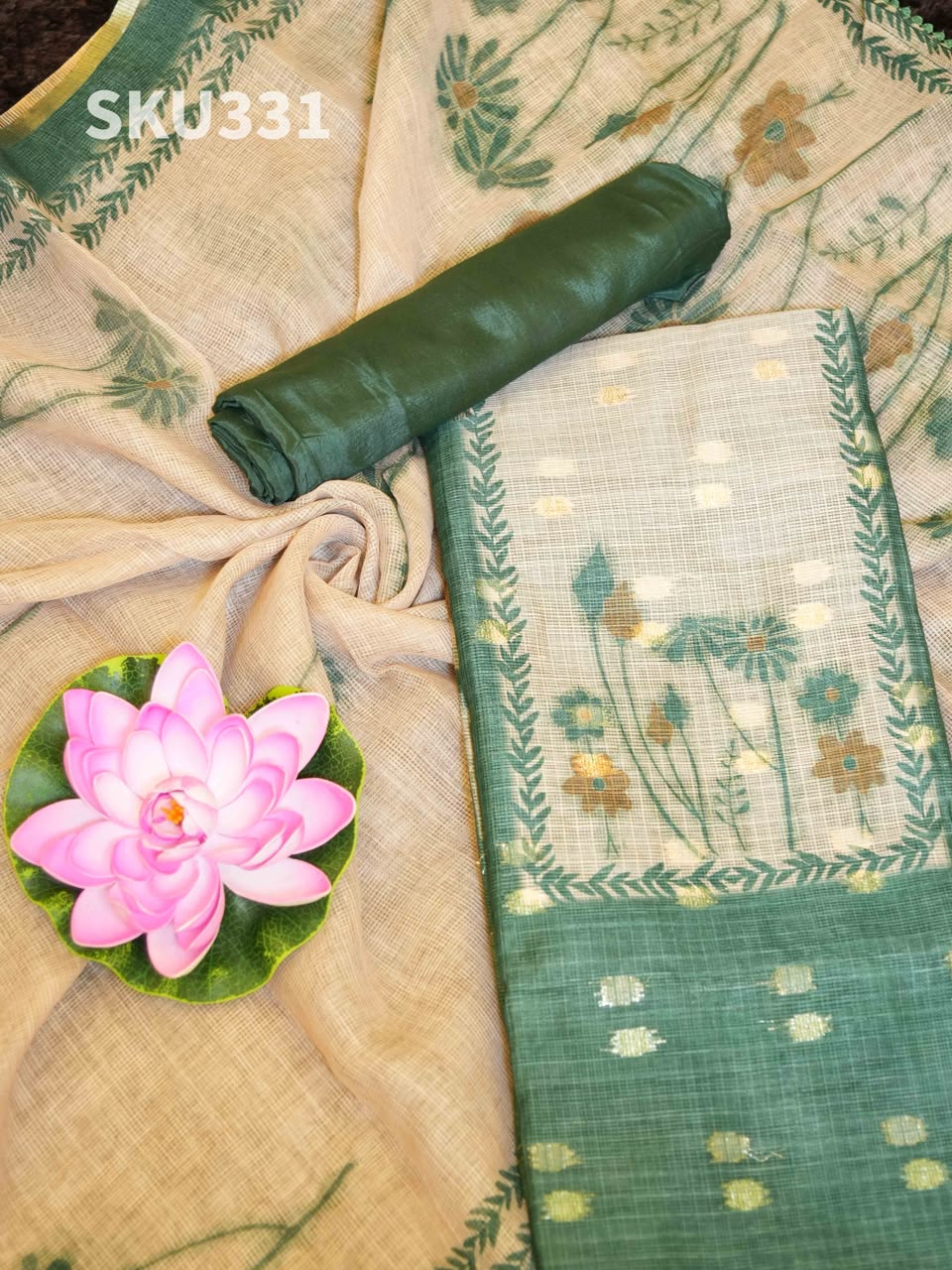 Light Weight Kota Tussar Salwar Materials Royal Grace / SKU331 – 1