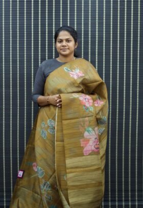 Art Printed Tussar Saree
