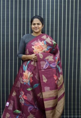 Art Printed Tussar Saree