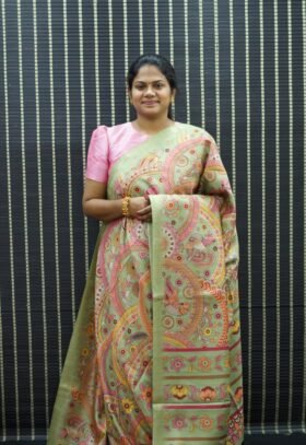 Art Printed Tussar Saree / SKU095