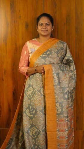 Kalamkari Tissue Sarees Daily Wear / SKU111 – 2