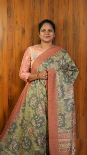 Kalamkari Tissue Sarees Simple Wear / SKU111 – 4