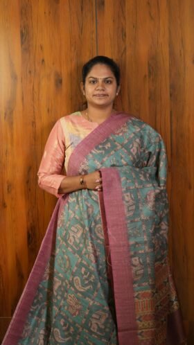 Kalamkari Tissue Sarees Work Wear / SKU111 – 5