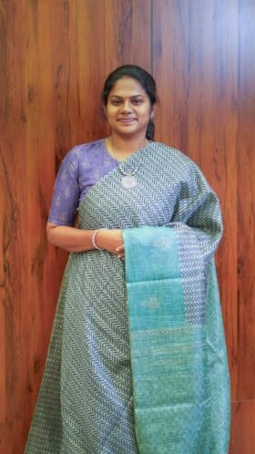 Jute Cotton Office Wear Saree / SKU100 - 5