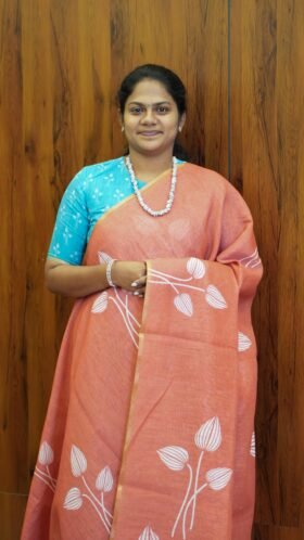 Linen Cotton Saree Smart Wear / SKU107 – 9