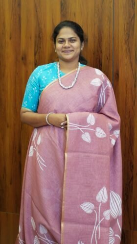 Linen Cotton Saree Formal Wear / SKU107 – 5