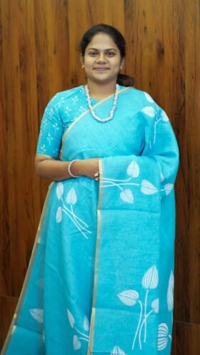 Linen Cotton Saree Everyday Wear / SKU107 – 7