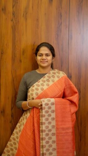 Bamboo Cotton Sarees for Office Wear / SKU099 - 1