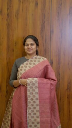 Bamboo Cotton Sarees for Office Wear / SKU099 - 4