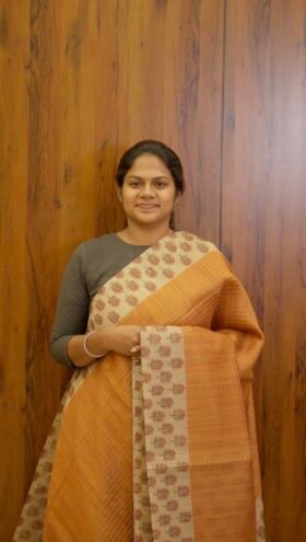 Bamboo Cotton Sarees for Office Wear / SKU099 - 5