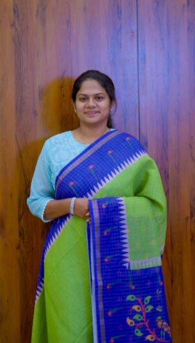 Office Wear Linen Cotton Sarees / SKU103 - 2