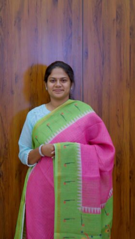 Linen Cotton Professional Wear Sarees / SKU103 - 4