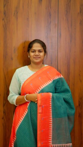 Smart Linen Cotton Office Sarees / SKU103 - 6