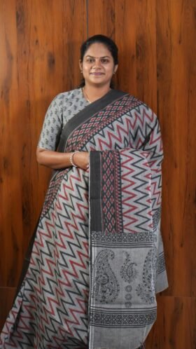 Ikkat Printed Cotton Simple Wear / SKU112 – 4