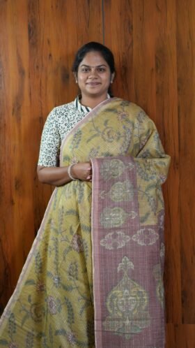 Tissue Staple Tussar Sarees Daily Wear / SKU116 – 1