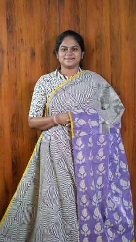 Mal Mal Cotton Sarees Formal Wear / SKU115 – 6