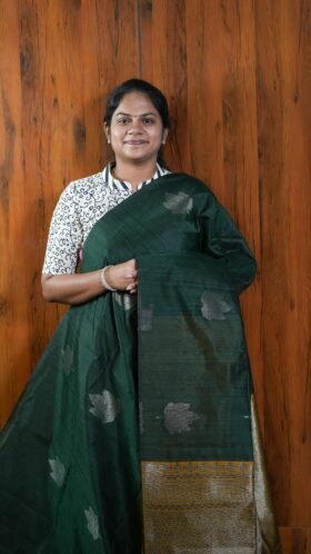 Jute Tussar Simple Work Saree / SKU119 – 4