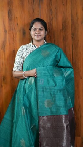 Jute Tussar Smooth Finish Saree / SKU119 – 6