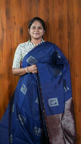 Jute Tussar Plain Office Saree / SKU119 – 8