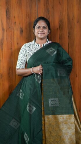 Jute Tussar Comfort Wear Saree / SKU119 – 12