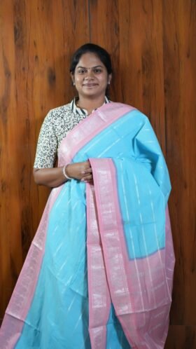 Sungudi Cotton Basic Office Saree / SKU120 – 15