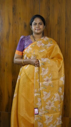 Linen Tissue Daily Office Saree / SKU126 – 1