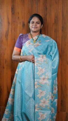 Linen Tissue Light Work Saree / SKU126 – 2