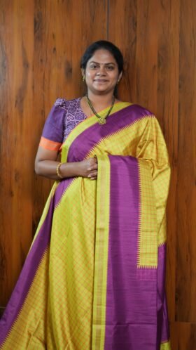 Semi Printed Tussar Sarees Daily Wear / SKU122 – 1