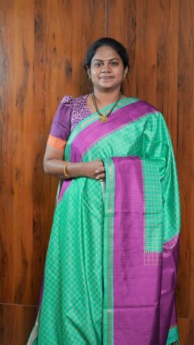 Semi Printed Tussar Sarees Office Wear / SKU122 – 2